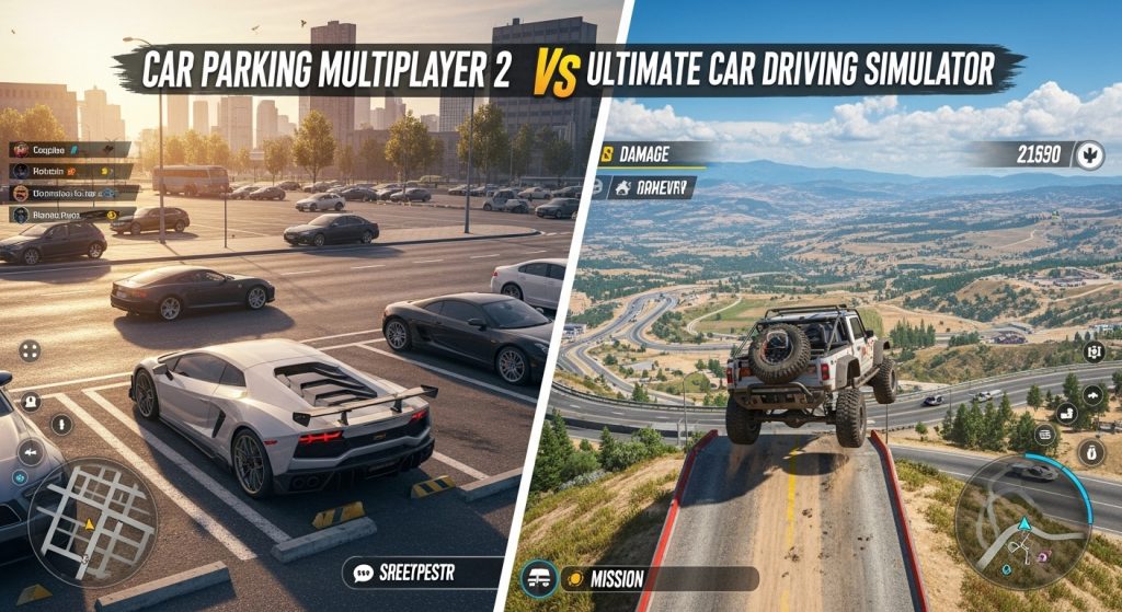 Car Parking Multiplayer 2 vs Ultimate Car Driving Simulator